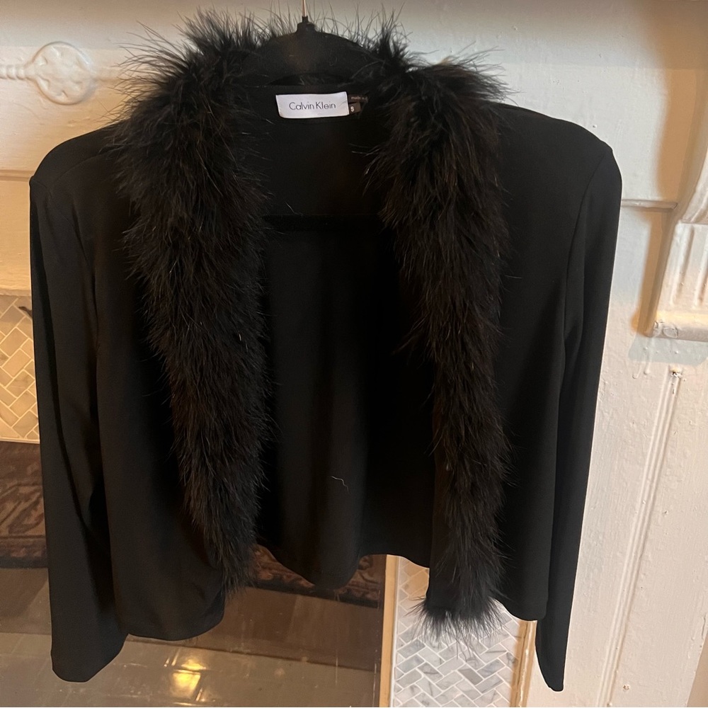 Calvin Klein Black Feather Cardigan